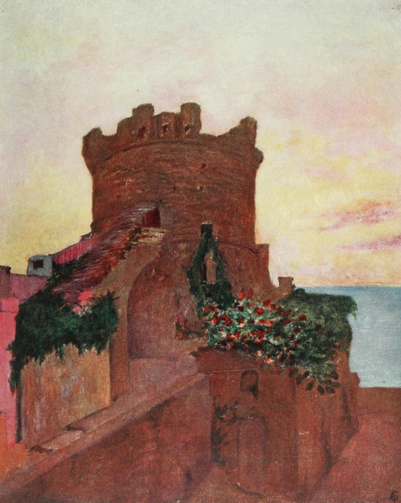 Naples 1904 The Torrione Forio Canvas Art - Augustine Fitzgerald (18 x 24)
