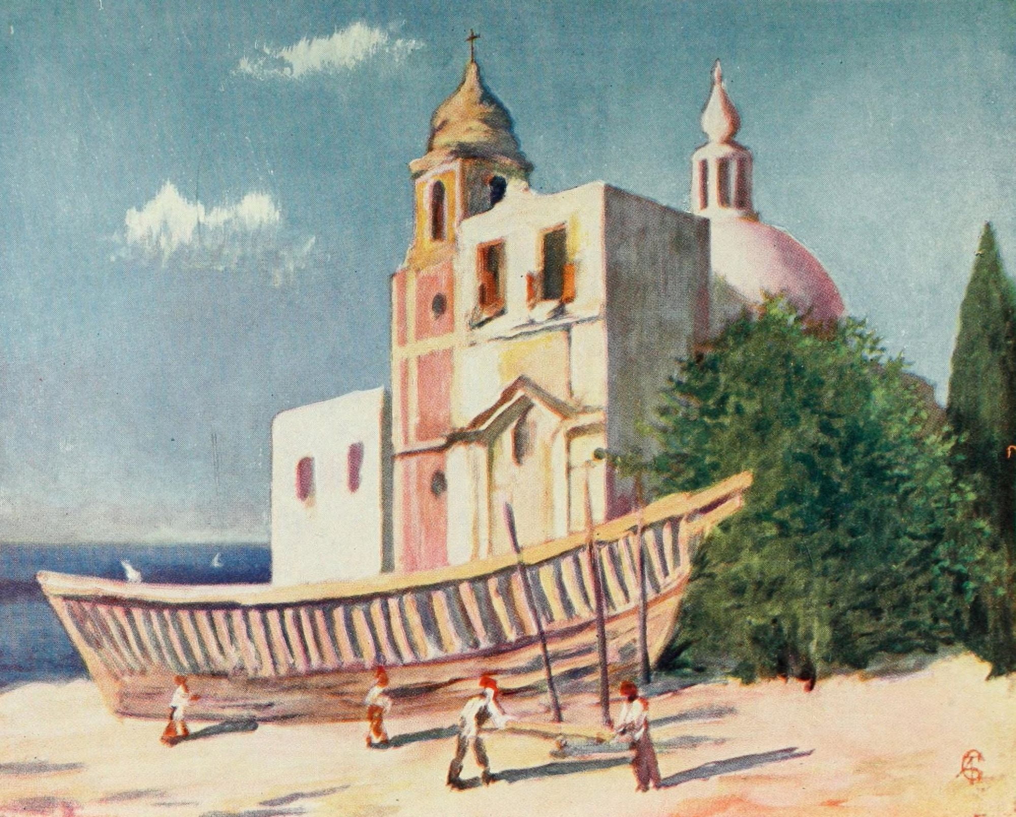 Naples 1904 Torre del Greco Canvas Art - Augustine Fitzgerald (18 x 24)