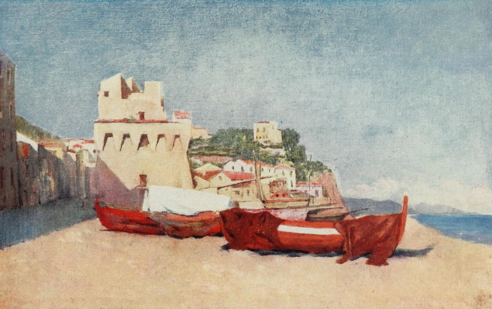 Naples 1904 Vietri Canvas Art - Augustine Fitzgerald (18 x 24)