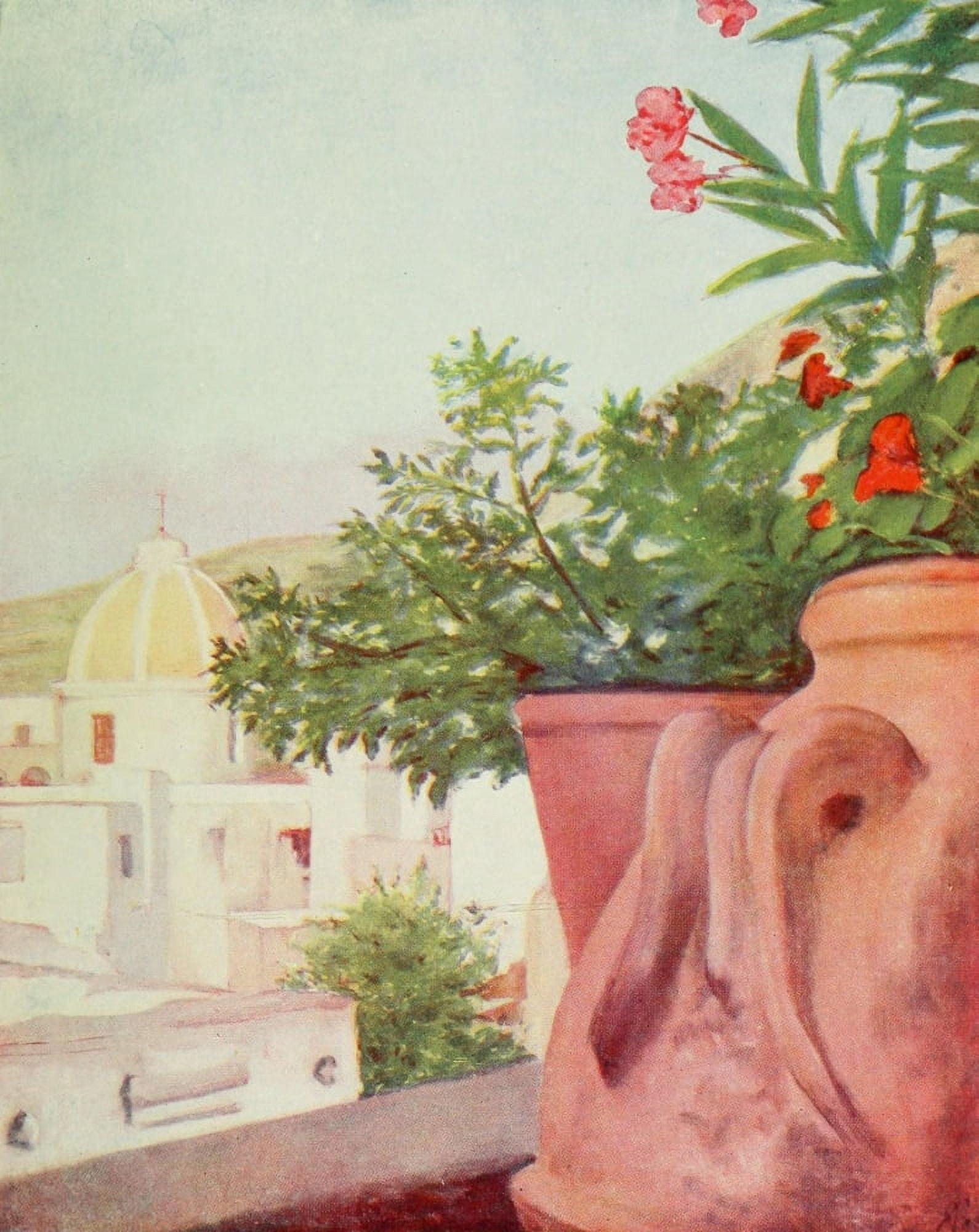 Naples 1904 View of Forio Ischia Canvas Art - Augustine Fitzgerald (24 x 36)