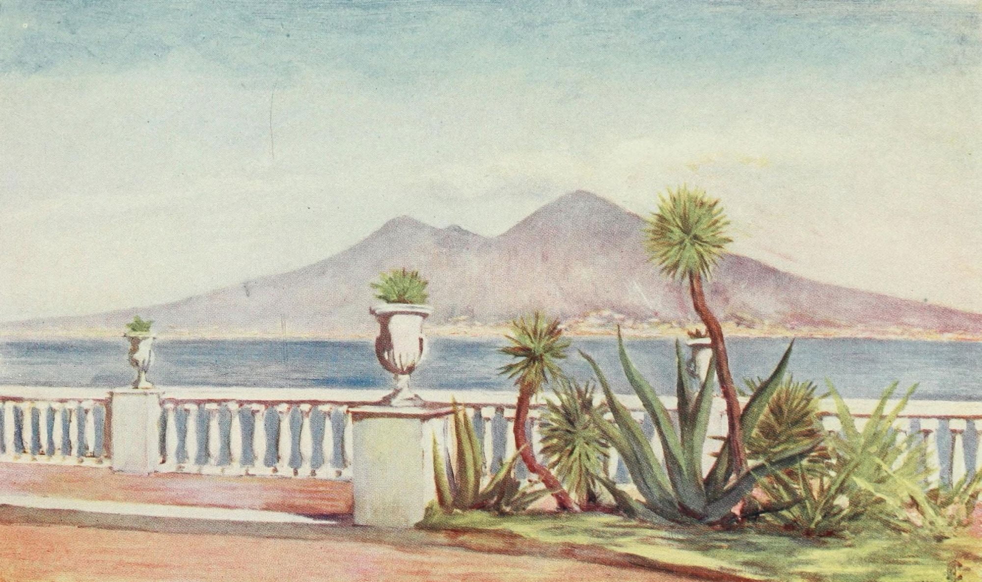 Naples 1904 Villa Gallotti Posillipo Canvas Art - Augustine Fitzgerald (24 x 36)