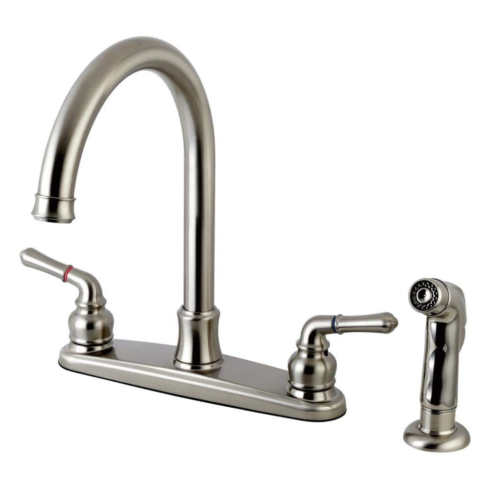 Naples 2Handle Standard Kitchen Faucet and Sprayer in Brushed Nickel