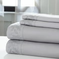 thumbnail image 1 of Naples 4 Piece King Size Feather Hem Cotton Sheet Set The Urban Port, Silver and Gray, 1 of 2