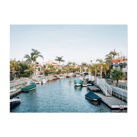 Naples Canal 01 - Long Beach California Photography Unframed Wall Art Print 30 x 40 inches