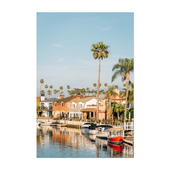 Naples Canal 02 - Long Beach California Photography Unframed Wall Art Print 30 x 40 inches
