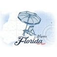 thumbnail image 1 of Naples, Florida, Coastal Icon, Beach Chair and Umbrella (12x18 Wall Art Poster, Room Decor), 1 of 3