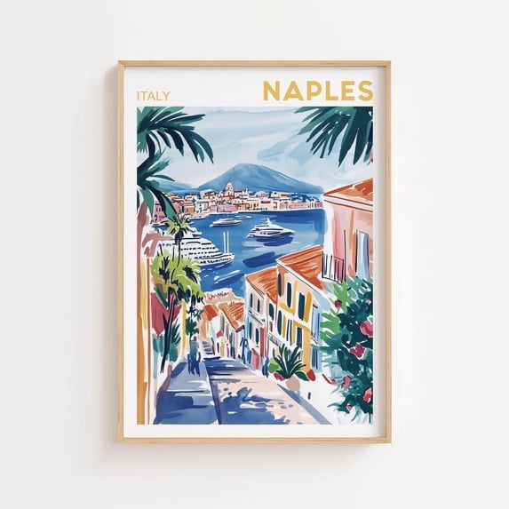 Naples Italy Poster Decor Naples Naples Poster Italy Poster Poster Napoli Home Decor, 8x12 UNFRAMED