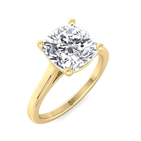 Naples - Moissanite Cushion Cut Lab Diamond Solitaire Engagement Ring
