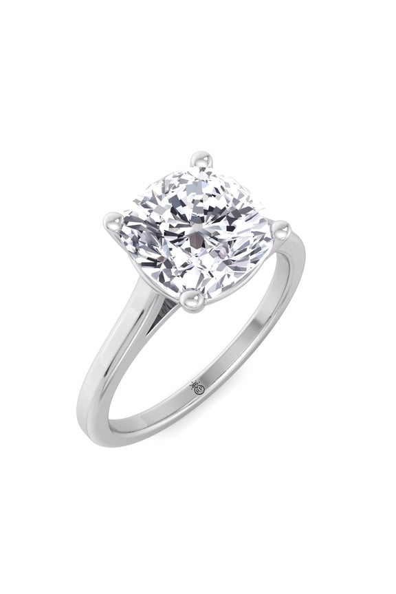 Naples - Moissanite Cushion Cut Lab Diamond Solitaire Engagement Ring