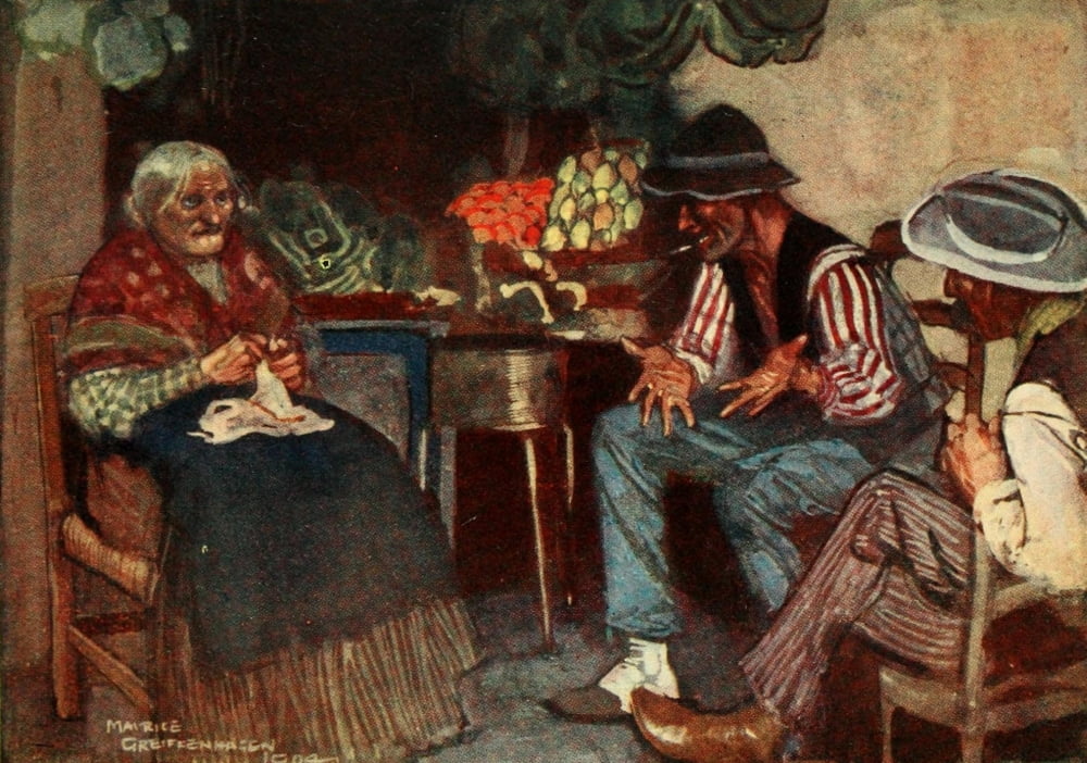 Naples Past & Present 1905 Gossip Naples Canvas Art - Maurice Grieffenhagen (24 x 36)