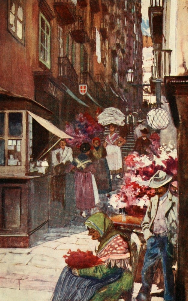 Naples Past & Present 1905 Gradoni di Chiaia Canvas Art - Maurice Grieffenhagen (24 x 36)