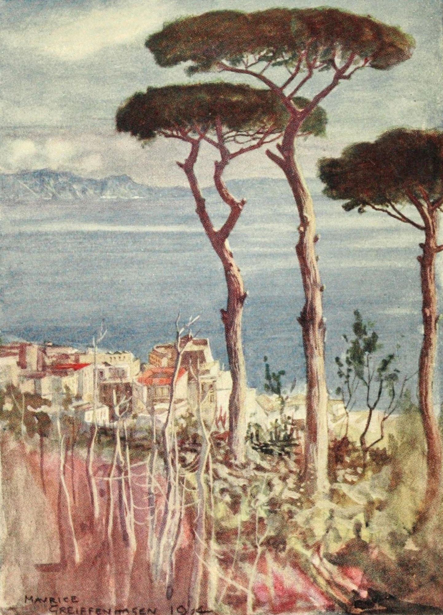 Naples Past & Present 1905 Naples from the Vomero Canvas Art - Maurice Grieffenhagen (18 x 24)