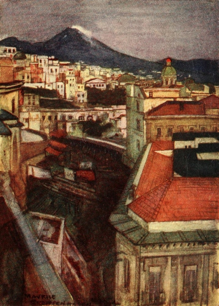 Naples Past & Present 1905 Naples rooftops Canvas Art - Maurice Grieffenhagen (18 x 24)