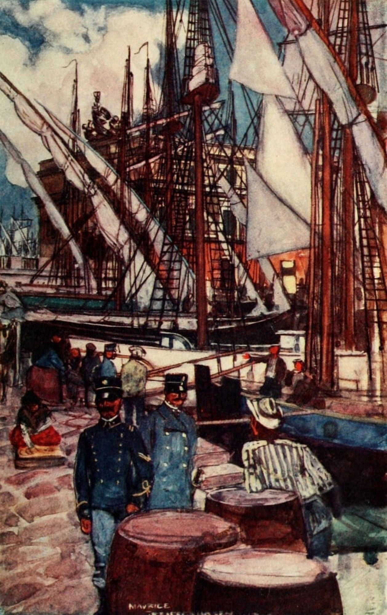 Naples Past & Present 1905 Porta Mercantile Canvas Art - Maurice Grieffenhagen (18 x 24)