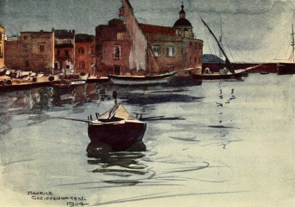 Naples Past & Present 1905 Pozzuoli Canvas Art - Maurice Grieffenhagen (18 x 24)