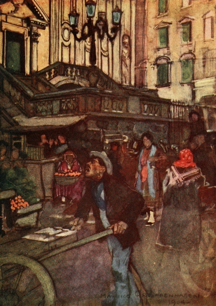 Naples Past & Present 1905 Strada di Tribunali Canvas Art - Maurice Grieffenhagen (18 x 24)
