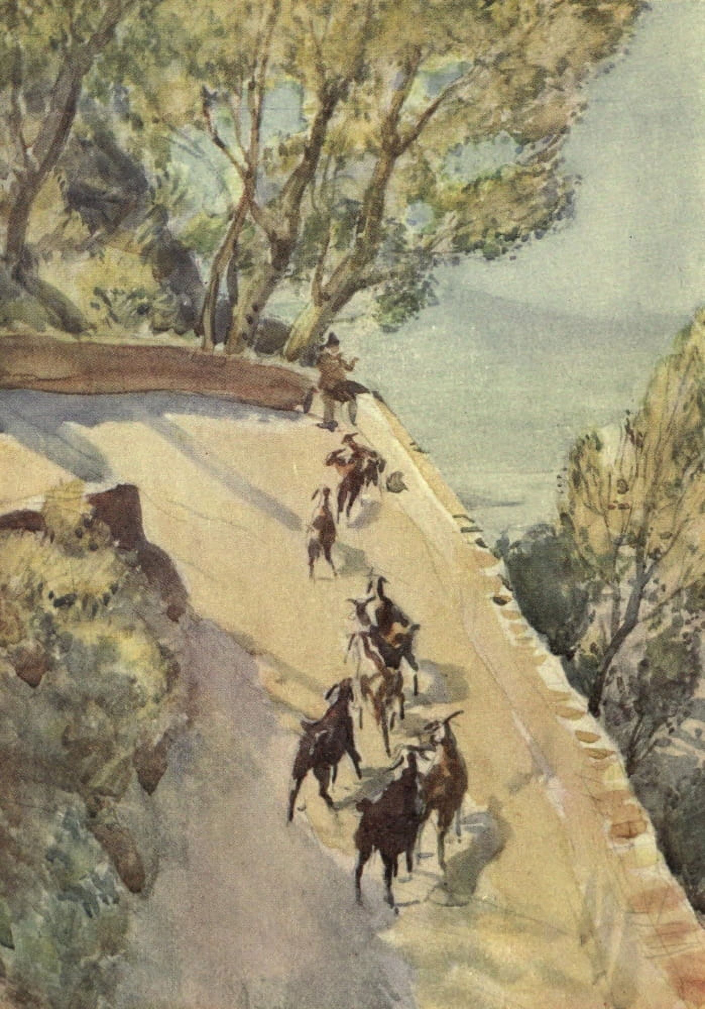 Naples & Southern Italy 1915 On the road to San Fili Canvas Art - Frank Crisp (18 x 24)