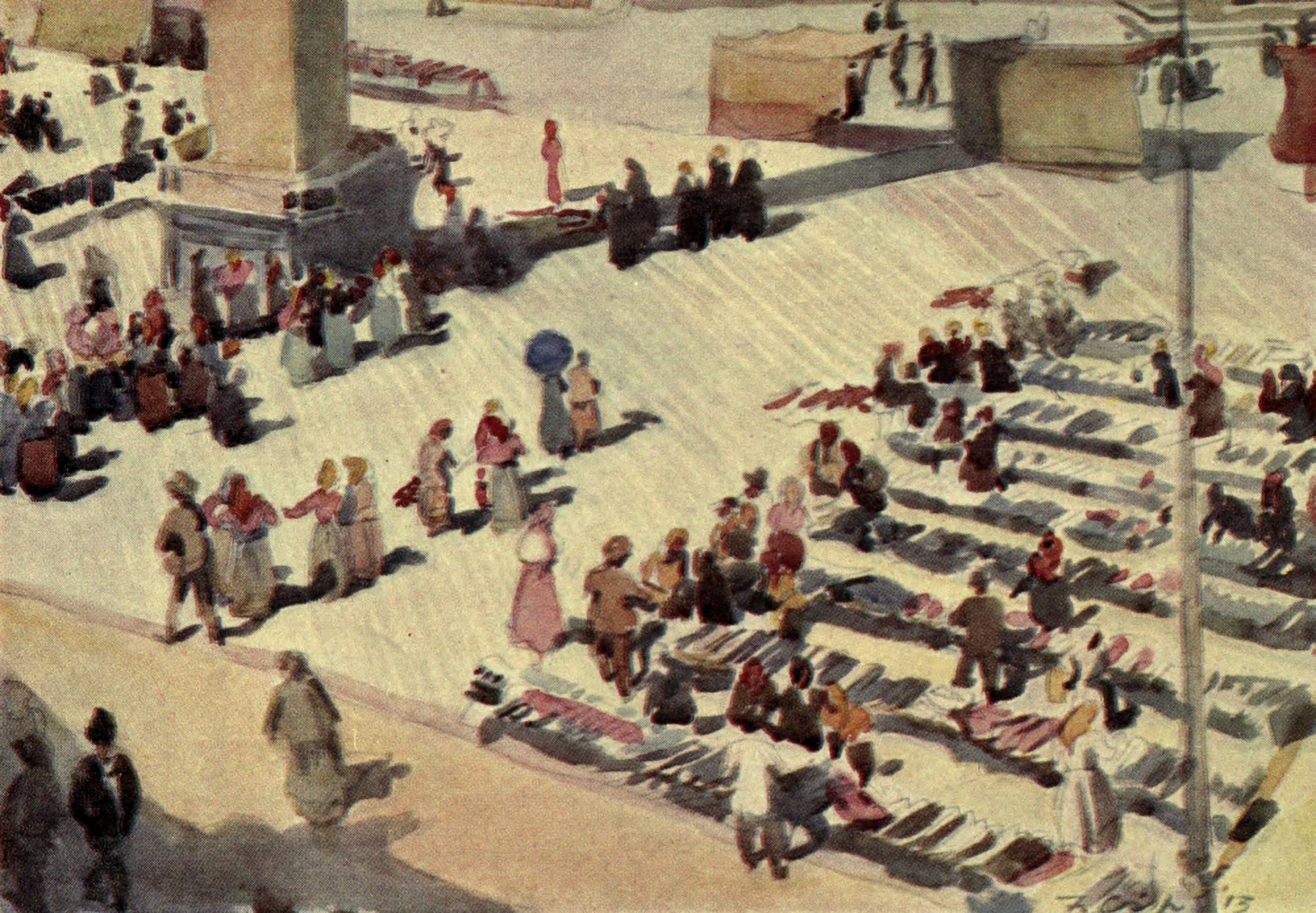 Naples & Southern Italy 1915 Piazza S Oronzo Lecce Canvas Art - Frank Crisp (18 x 24)