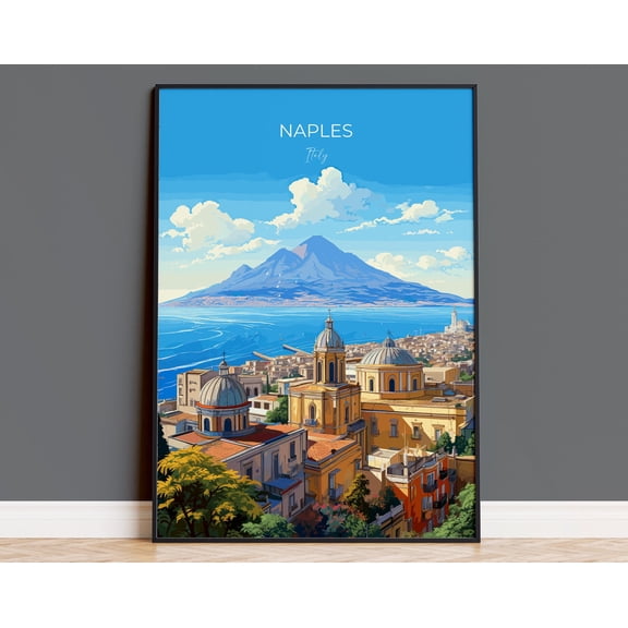 Naples Travel Print Travel Poster Of Naples Italy City Of Naples Italy Art Lovers Gift Naples Wall Art Print Art