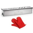 thumbnail image 1 of Napoleon 67013 Stainless Steel Smoker Box for Prestige/Prestige PRO/Rogue Series Gas Grills Bundle with Deco Essentials Pair of Red Heat Resistant Oven Mitt, 1 of 11