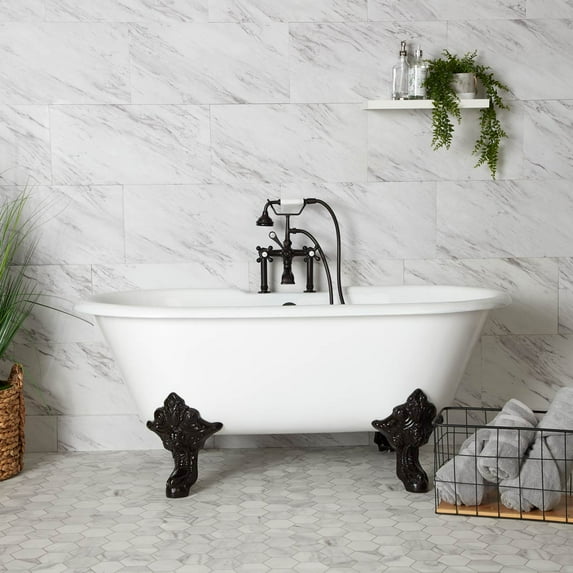 Napoleon 69 Inch Cast Iron Double Ended Clawfoot Tub - Monarch Feet