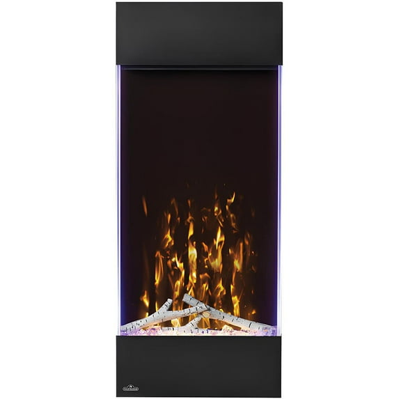Napoleon Allure 16''W x 38''H x 5.625''D 38.5lb Vertical Wall Mount Electric Fireplace - Black