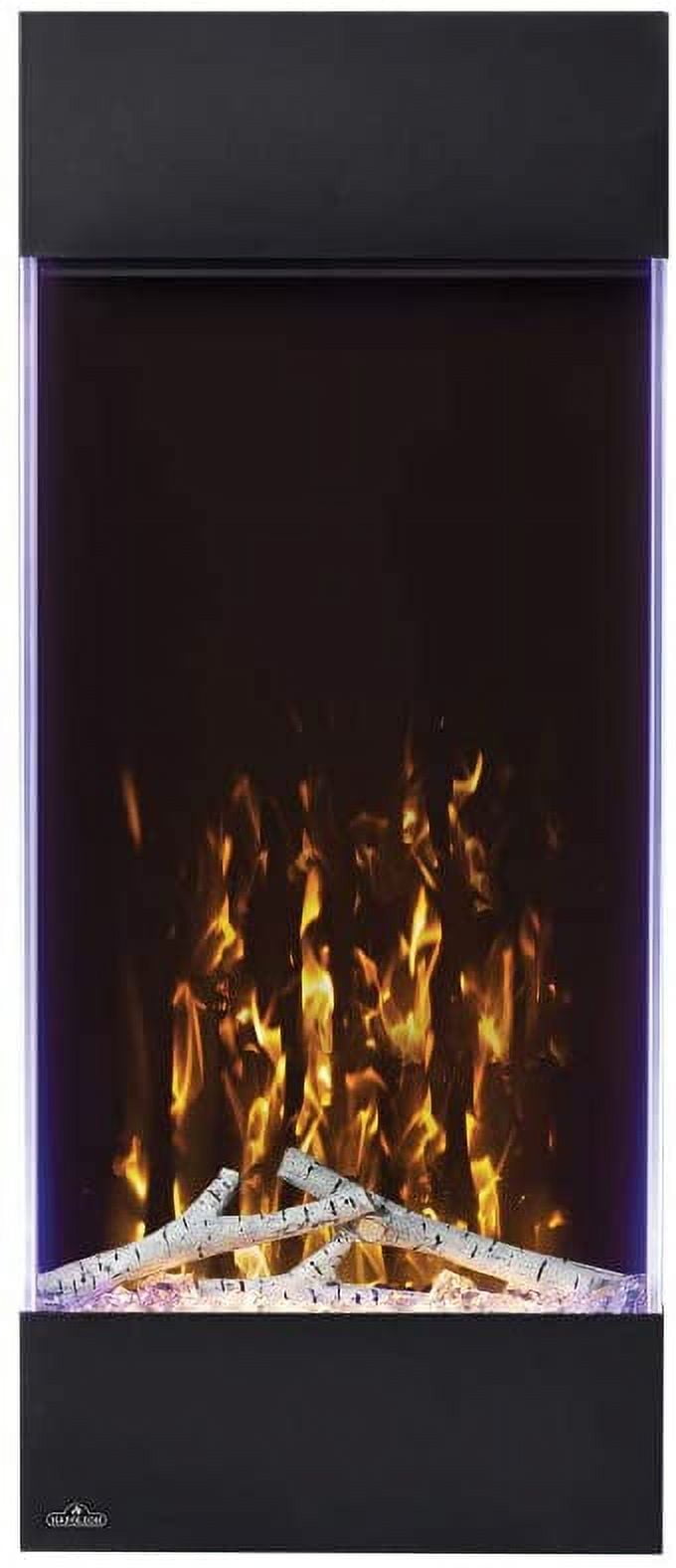 Napoleon Black Vertical Wall Mount Electric Fireplace with LED Lights