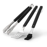 Napoleon Best with Seafood Wood Chips - 70054 - Tongs, Spatula, Silicone Basting Brush, Stainless Steel, Ergonomic, Tool Hooks, Easy Locking Tongs