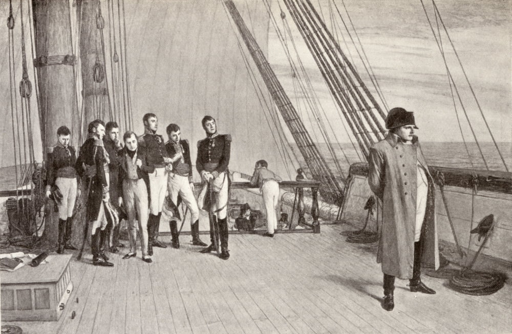 Napoleon Bonaparte 1769-1821 Emperor Of The French Napoleon On Board The Bellerophon Photograph From The Bookmasterpieces Of Orchardson Canvas Art - Ken Welsh Design Pics (18 x 12)