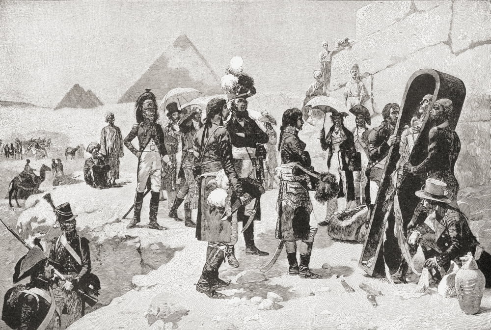 Napoleon Bonaparte 1769-1821 Before The Mummy Of The Pharaoh In Egypt In 1798 From Famous Men And Great Events Of The 19Th Century Canvas Art - Ken Welsh Design Pics (36 x 24)