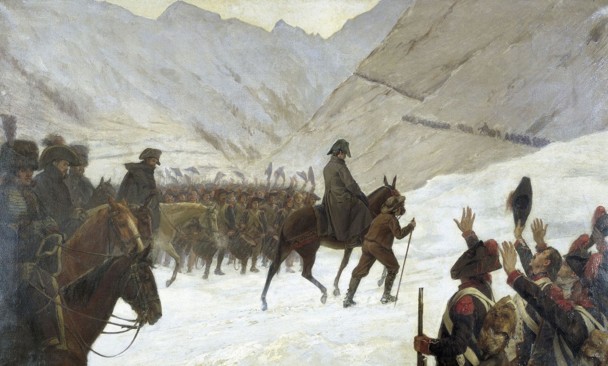 Napoleon Bonaparte Crossing The Alps Canvas Art -  (36 x 24)