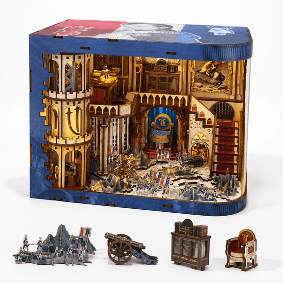 Napoleon DIY Book Nook Kit 3D Puzzle with LED, Miniature House Model for Bookends
