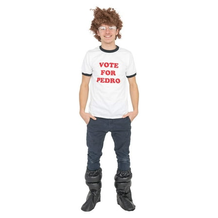 Napoleon Dynamite Complete Costume Kit: Adult Vote For Pedro T-Shirt, Accessory Kit and Moon Boots