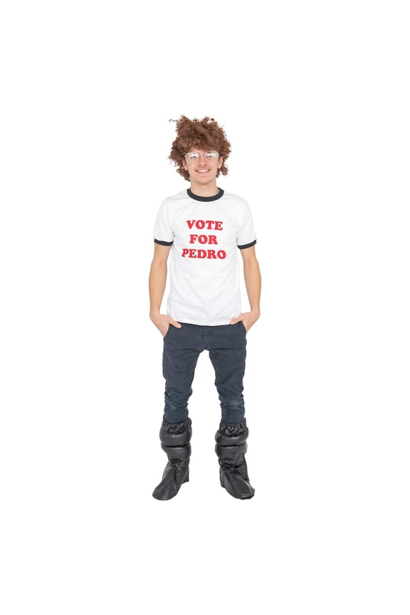 Napoleon Dynamite Complete Costume Kit: Adult Vote For Pedro T-Shirt, Accessory Kit and Moon Boots