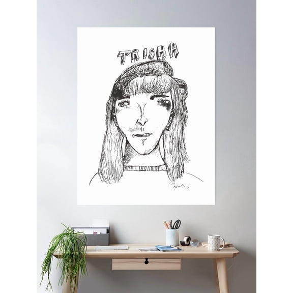 Napoleon Dynamite - Trisha Sketch Poster Wall Art, Modern Wall Decor For Living Room Bedroom, 8x12 UNFRAMED