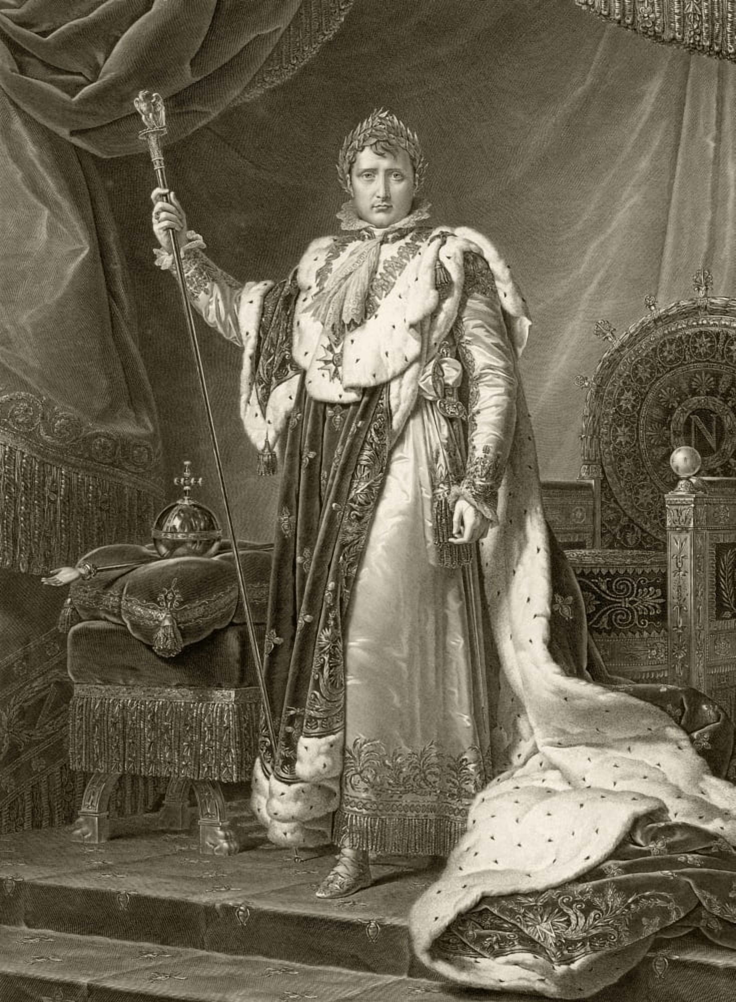 Napoleon I Emperor Of France 1769 - 1821 In His Coronation Robes Engraving By A Boucher Desnoyers From A Painting By F Gerard Canvas Art - Ken Welsh Design Pics (26 x 34)