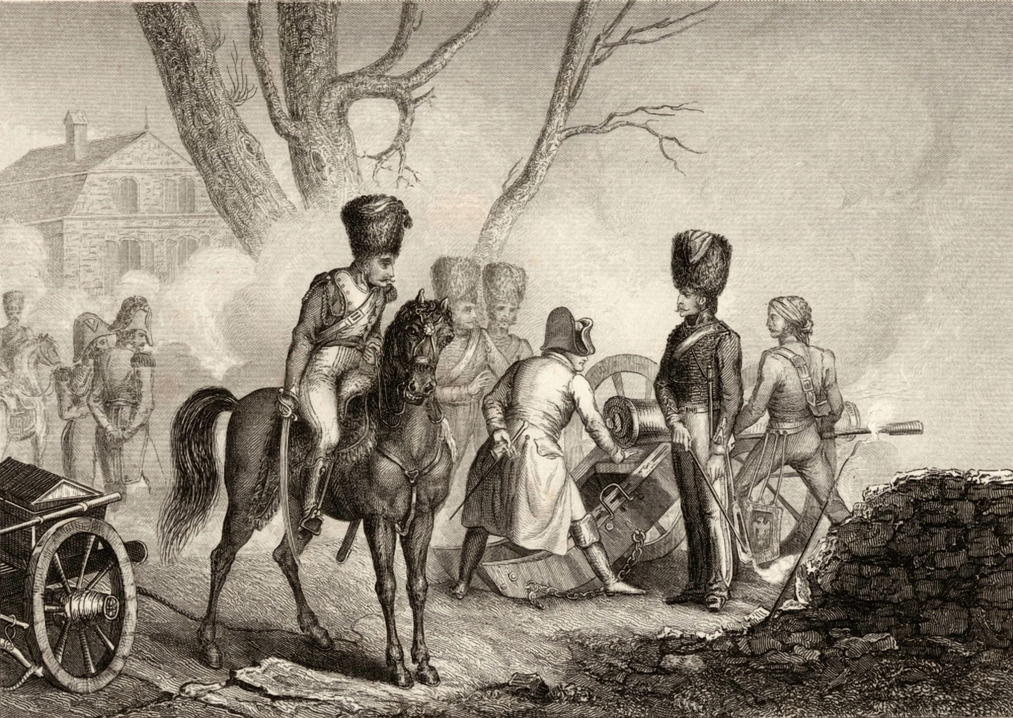 Napoleon At Montereau 18 February 1814 Napoleon Bonaparte1769-1821 Emperor Of The French Drawn By E Lami Engraved By J Smith Canvas Art - Ken Welsh Design Pics (36 x 24)
