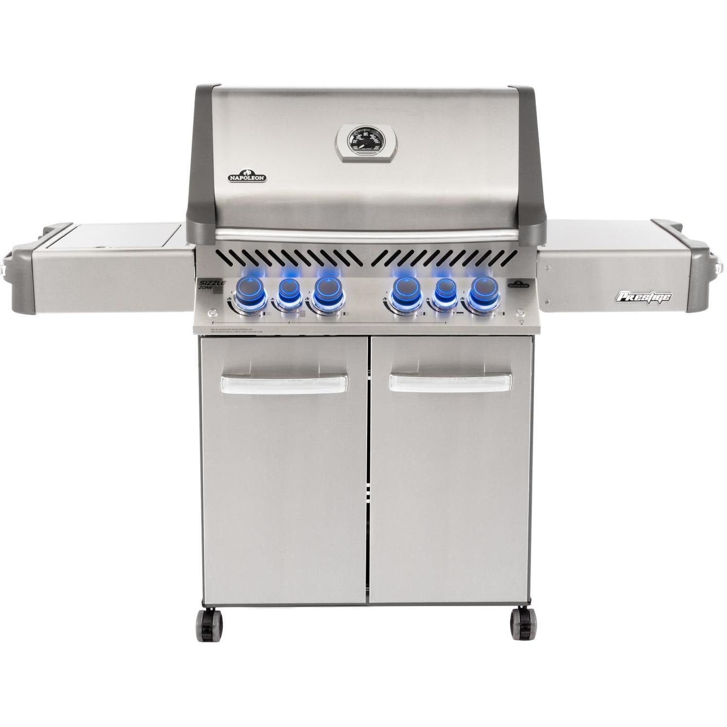 Napoleon Prestige 500 Propane Gas Grill With Infrared Rear Burner And Infrared Side Burner