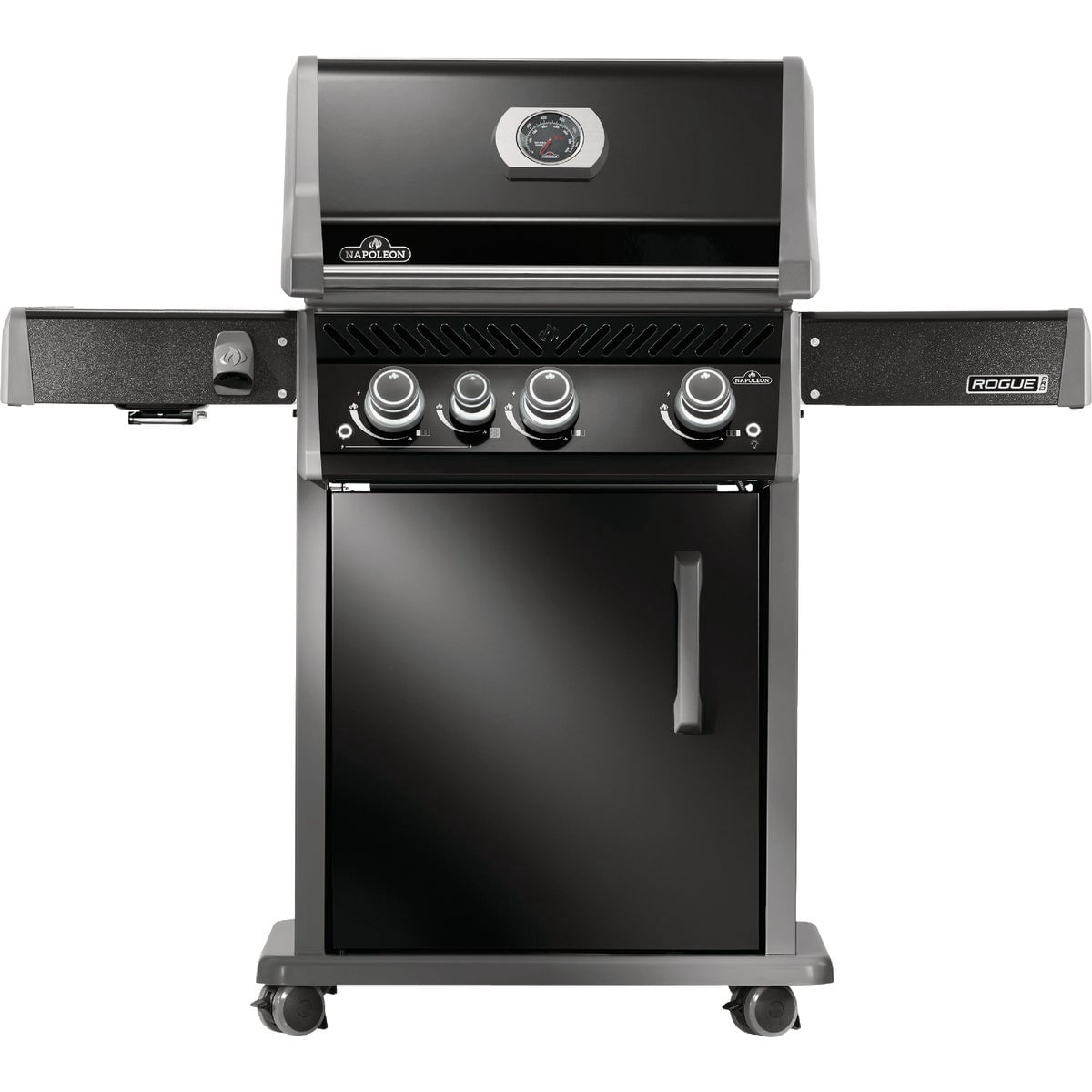 Napoleon Rogue PRO 425 Natural Gas Grill with Infrared Side Burner, Black, Durable 4-Burner Outdoor BBQ