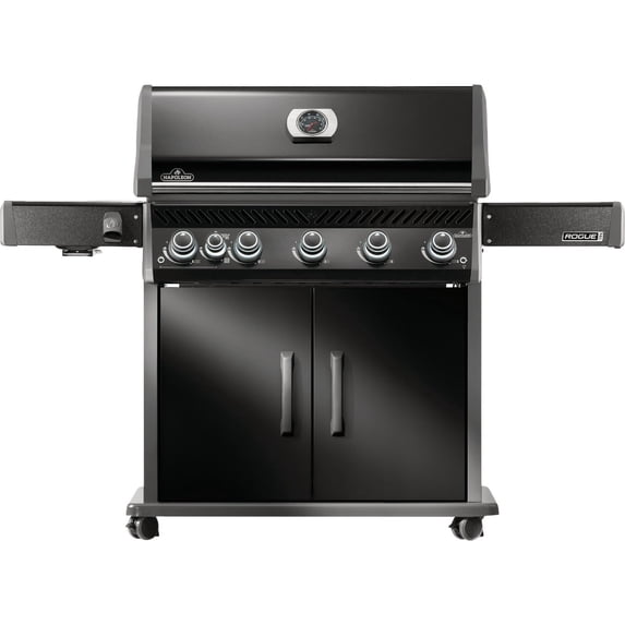 Napoleon Rogue PRO 625 Natural Gas Grill with Infrared Side Burner, Black, Durable 6-Burner Cooking Power