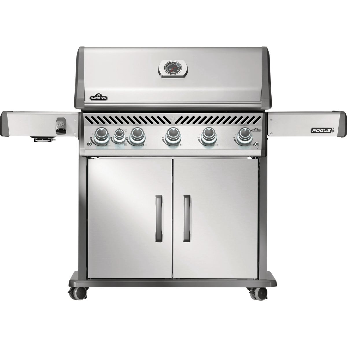 Napoleon Rogue PRO 625 Propane Gas Grill with Infrared Side Burner, Stainless Steel, Durable 6-Burner Gas BBQ