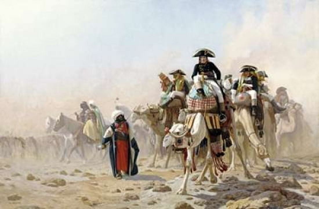 Napoleon and His General Staff In Egypt Canvas Art - Jean Leon Gerome (12 x 18)