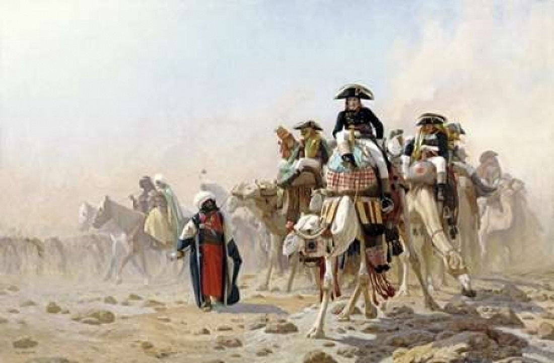 Napoleon and His General Staff In Egypt Canvas Art - Jean Leon Gerome (24 x 36)