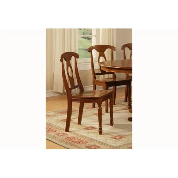 Napoleon styled chair with upholstered seat, Saddle Brown - Pack of 2