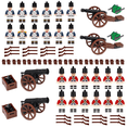 thumbnail image 1 of Napoleonic War Building Block Set, 24 British & French Soldier Figures with Weapons & Cannons, 1 of 5