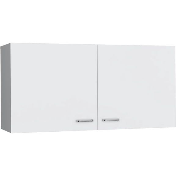 Napoles 39-Inch Wide Double-Door Wall Cabinet with Spacious Interior Storage, Modern Two-Tone Mounted Cabinet for Kitchen Organization, Office Supplies,Bathroom Essentials or Multiroom Home Use