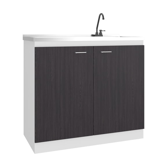 Napoles Utility Sink with Faucet Inclued and Integrated Stainless Steel