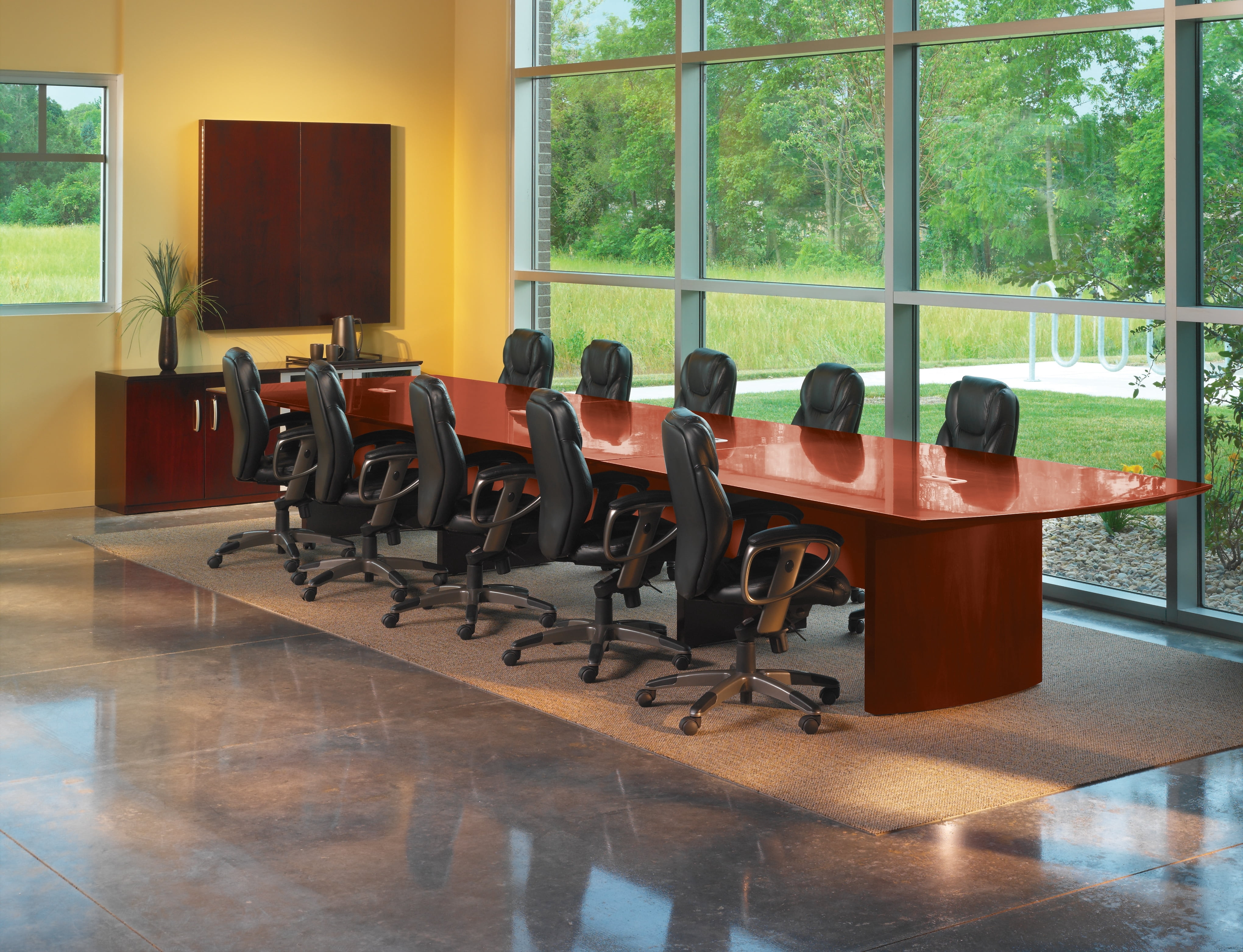 Safco Napoli Executive Conference Tables in Sierra Cherry, 18' NC18CRY