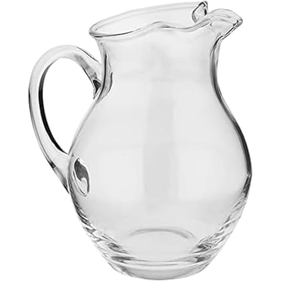 Napoli Glass Pitcher, 70 oz - Large Glass Water Pitcher with Spout for Serving Water, Juice, Sangria, Lemonade and More - Dishwasher Safe Elegant Glass Pitcher for Entertaining