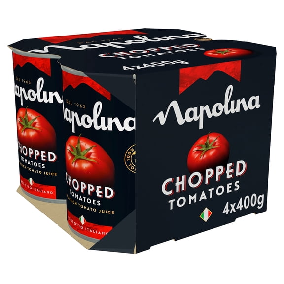 Napolina Chopped Tomatoes 4 X 400G, Imported from Britain